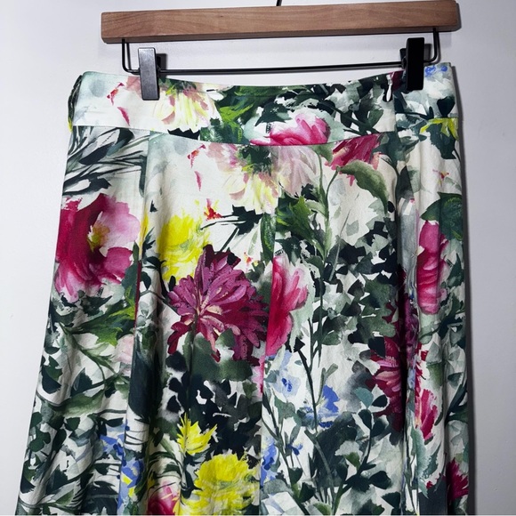 Zara Floral Print Midi Skirt Multi colour - Size Large - Bloggers favorite - Picture 4 of 11